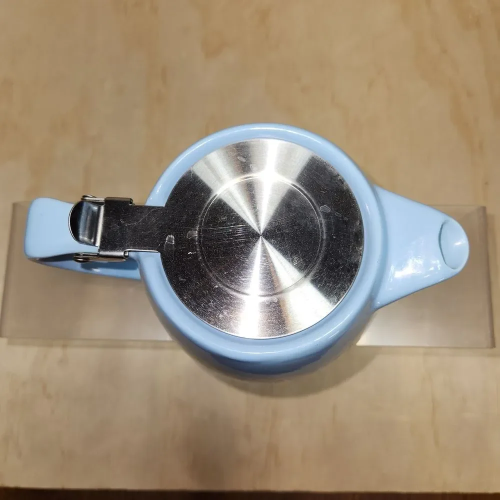 Alfred Cherry Blossom Blue Ceramic Teapot Stainless Steel Flip Lid 16 oz Pitcher